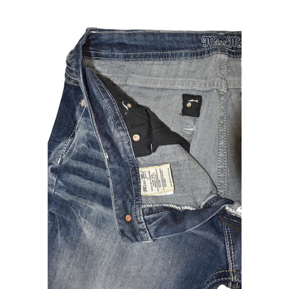 A8 Auth MISS ME Rhinestones Embroidery Mid Rise Easy Boot Jeans E3304EBR Size 34 - Picture 7 of 8
